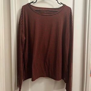GapFit Burgundy Stripe Long-Sleeve top